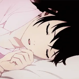 💤 dormir, animé, yeux fermés, paisible, détente, calme, sommeil whatsapp sticker