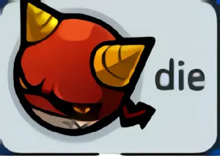 😈 die devil, red, video game, anger whatsapp sticker
