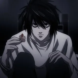 😠 L Death Note anime, death note, L Lawliet, L telegram sticker