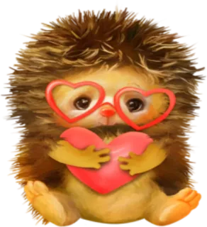 ❤️ erizo, corazón, amor, gafas, lindo, animal telegram sticker