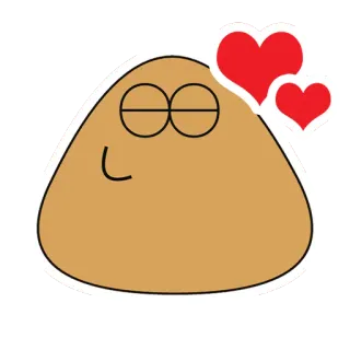 😘 Pou animal de estimação, pet virtual, jogo mobile, pet digital, virtual telegram sticker