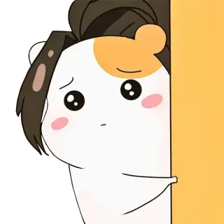 😟 süß, kawaii, Anime-Stil, Cartoon, Figur, Aufkleber telegram sticker