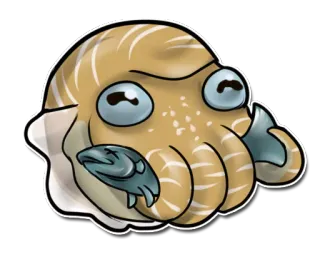 🍴 binatang, ikan, gurita, cumi-cumi, makhluk laut, kartun, lucu telegram sticker
