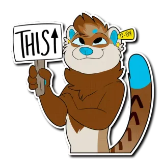 ⬆ THIS выдра, фурри, знак, милый, животное, мультик, стрелка telegram sticker
