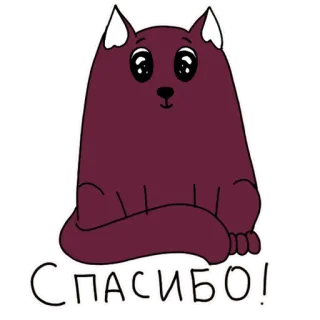 🙌 СПАСИБО! Katze, Danke, Süß, Tier, Cartoon telegram sticker