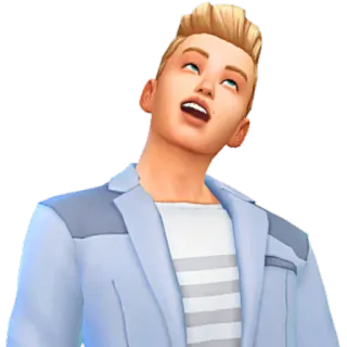 🙄 sims, blond, male, suit, video game, character telegram sticker