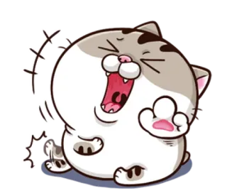 🤣 고양이, 동물, 귀여운, 만화, 스티커, 하품, 졸린 telegram sticker