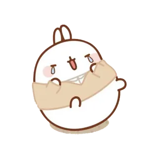 😂 bunny, cute, molang, crying, kawaii telegram sticker