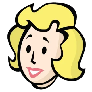 🧑 Vault Girl Fallout Tresor, blond, Mädchen, Cartoon, lächelnd, Frau telegram sticker