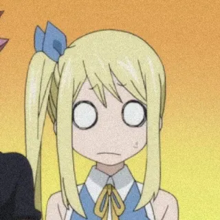 😳 Lucy Heartfilia Fairy Tail anime, shocked, Lucy Heartfilia, Fairy Tail, cartoon, expression, cute telegram sticker