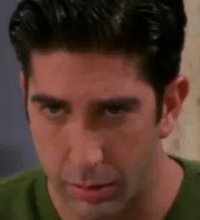 😐 Ross Geller Friends face, tv show, meme, expression, anger telegram sticker