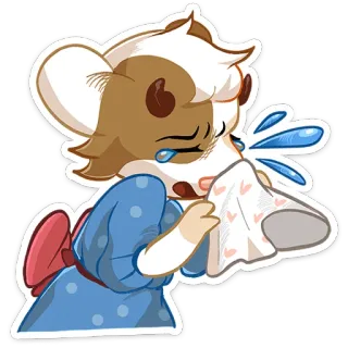⭐ 울음, 슬픔, 눈물, 만화, 동물, 감정 telegram sticker