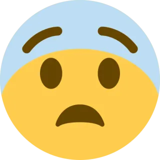 😨 emoji, cold face, sad, blue telegram sticker