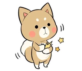 💡 собака, шиба ину, милый, наклейка, звезды, каваи telegram sticker