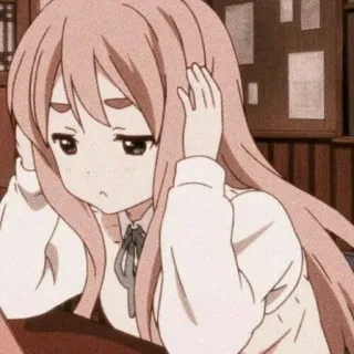 😔 Fille anime, Dessin animé, Mignon, Triste, Émotionnel, Personnage telegram sticker