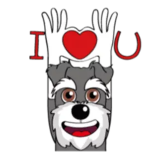 😍 I ❤️ U perro, amor, corazón, dibujo animado, expresión, animal telegram sticker