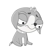 😞 Hund, Cartoon, Traurig, Welpe, Sticker whatsapp sticker