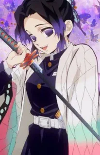 💖 Shinobu Kocho Demon Slayer Anime, Demon Slayer, Shinobu Kocho, Espada, Katana, Garota Anime whatsapp sticker