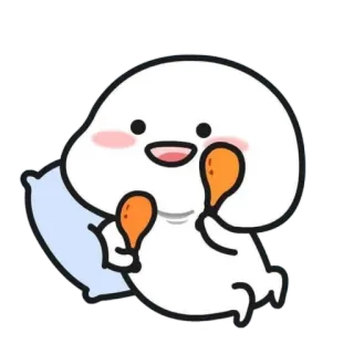 🪃 dễ thương, gà, hoạt hình, gối telegram sticker