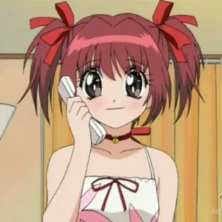 📞 Anime, Cartoon, Mädchen, Charakter, Handy, rote Haare whatsapp sticker