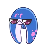 😔 blob, character, cool, glasses, blue, cartoon telegram sticker