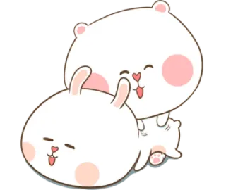😌 dễ thương, hoạt hình, động vật, gấu, thỏ, thân thiện telegram sticker