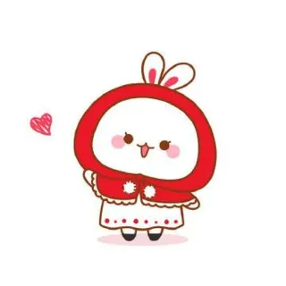 🍼 lindo, conejo, rojo, dibujos animados telegram sticker