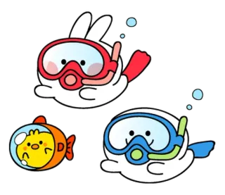 Spoiled Rabbit Summer Photo @moe_sticker_bot telegram stickers