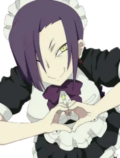 ❤️ anime, maid, cartoon, character, heart, love telegram sticker