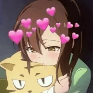 📎 anime, cute, girl, hearts, kawaii telegram sticker