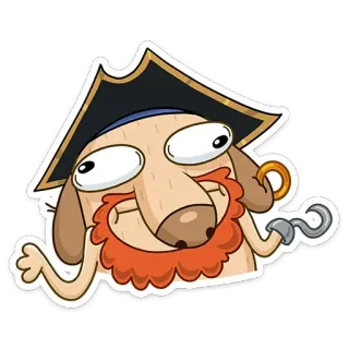 🤷‍♂ pirate, cartoon, dog, hook, character, sticker telegram sticker