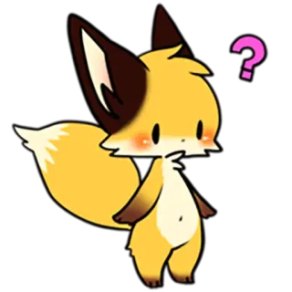 😯 fuchs, tier, fragezeichen, süß, cartoon, figur telegram sticker