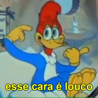 😜 Woody Woodpecker esse cara é louco woody woodpecker, cartoon, bird, funny, esse cara é louco, character, animation telegram sticker