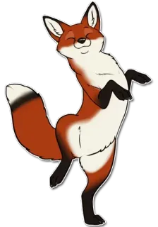 🔴 renard, animal, dessin animé, mignon, danse whatsapp sticker