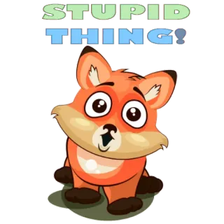 😠 STUPID THING! raposa, animal, estúpido, coisa, desenho animado whatsapp sticker