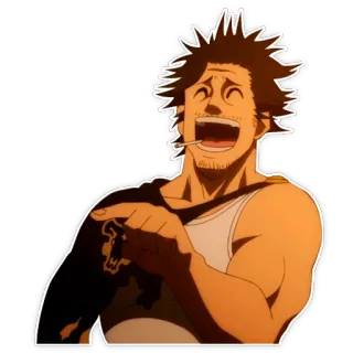 😝 Yami Sukehiro Black Clover anime, black clover, yami sukehiro, sticker, manga telegram sticker