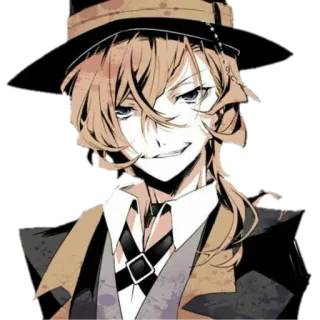 😏 Chuuya Nakahara Bungo Stray Dogs Anime, Manga, Chuya Nakahara, Bungo Stray Dogs, Personnage, Chapeau telegram sticker