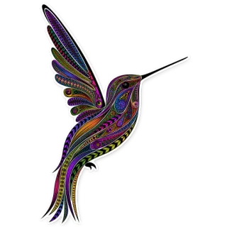 🦢 hummingbird, bird, colorful, sticker, animal, nature, ornate telegram sticker