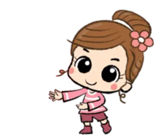 👩 Desenho animado, Menina, Rosa, Bonito, Animado telegram sticker
