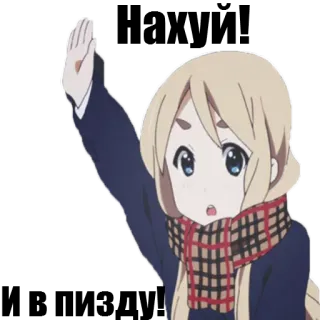 🗣 アニメ, 女の子, 手を振る, キャラクター, 漫画 telegram sticker