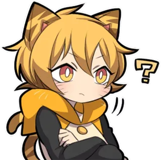 ❓ 애니메이션, 고양이, 물음표, 혼란스러움, 스티커, 캐릭터, 귀여운 telegram sticker