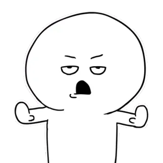 ✋ cartoon, angry, character, white, drawing telegram sticker