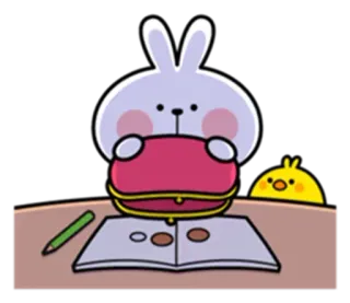 💰 Hase, Münze, Geldbörse, Tier, Geld, Kawaii whatsapp sticker