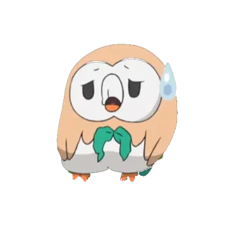 😒 Rowlet Pokemon Pokemon, Rowlet, anime, cute, owl, sticker telegram sticker