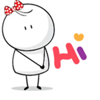 ✋ Hi Kreskówka, Pozdrowienia, Uroczy, Serce, Przyjazny telegram sticker