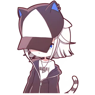 😶 Anime, Tai mèo, Hoạt hình, Chibi, Nhân vật, Dễ thương telegram sticker