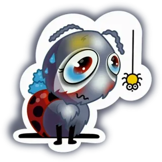 😬 bicho, dibujos animados, araña, lindo, insecto, ilustración telegram sticker