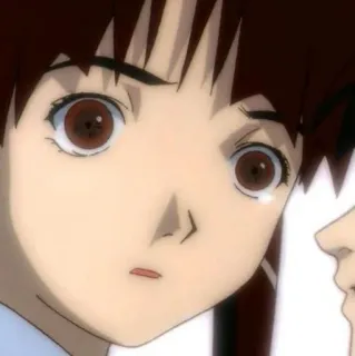 😳 Lain Iwakura Serial Experiments Lain Anime, Cyberpunk, Lain, Serial Experiments Lain, Anime années 90 whatsapp sticker