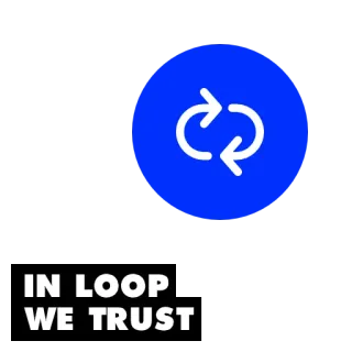 🎅 IN LOOP WE TRUST ループ, 矢印, 信頼, テクノロジー telegram sticker