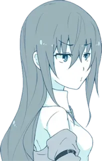 😒 Anime, Chica, aburrida, Manga, inexpresiva whatsapp sticker